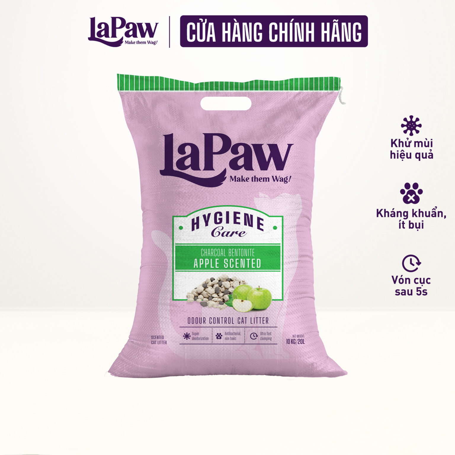Hình ảnh cát vệ sinh cho mèo Lapaw than hoạt tính táo 10kg