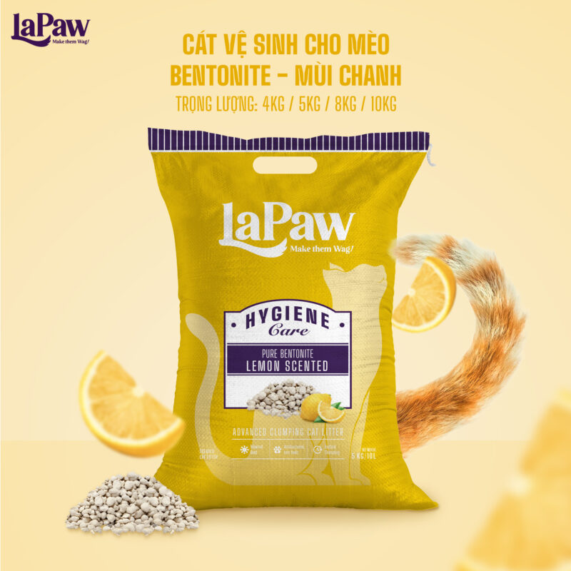 Cát đất sét mix than hoạt tính mùi chanh