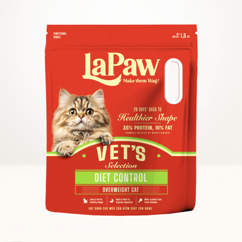 hạt dinh dưỡng Lapaw chuyên biệt cho mèo kiểm soát cân nặng